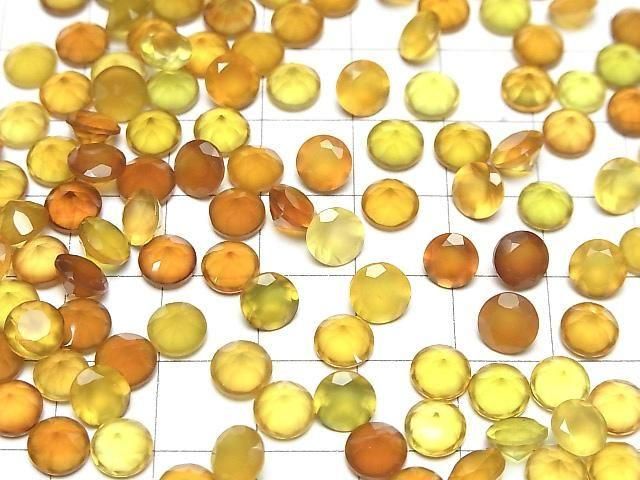 Hochwertiger honigfarbener Chalcedon AAA lose Steine, rund, facettiert, 6x6mm, 5 Stück