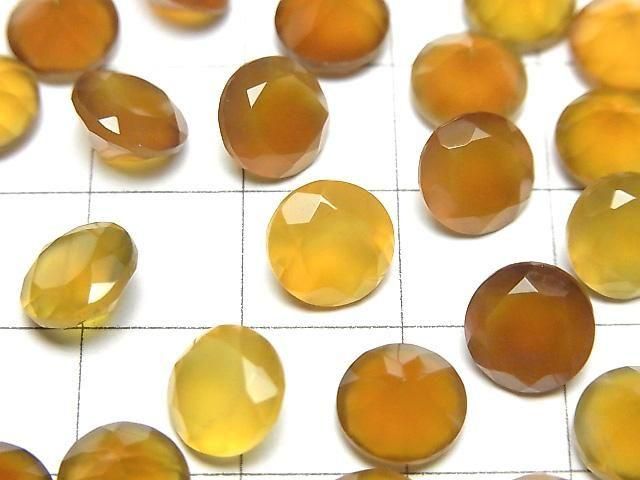Hochwertiger honigfarbener Chalcedon AAA lose Steine, rund, facettiert, 8x8mm, 5 Stück