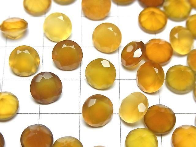 Hochwertiger honigfarbener Chalcedon AAA lose Steine, rund, facettiert, 8x8mm, 5 Stück