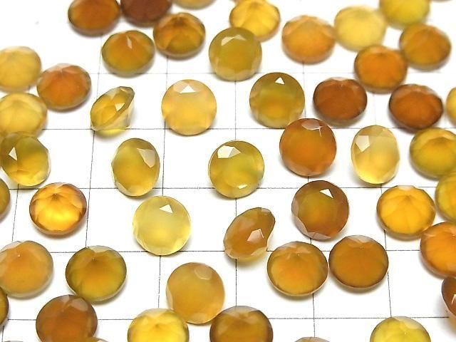 Hochwertiger honigfarbener Chalcedon AAA lose Steine, rund, facettiert, 8x8mm, 5 Stück