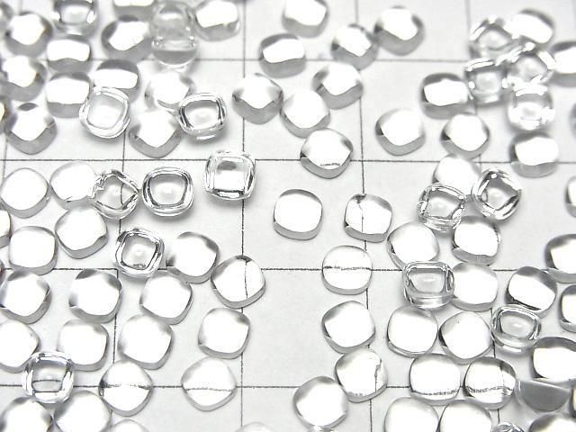 Hochwertiger weißer Topas AAA quadratischer Cabochon, 4x4mm, 10 Stück