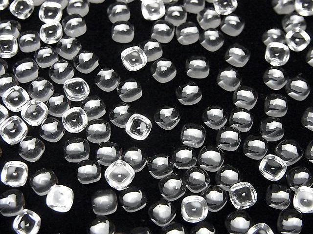 Hochwertiger weißer Topas AAA quadratischer Cabochon, 4x4mm, 10 Stück