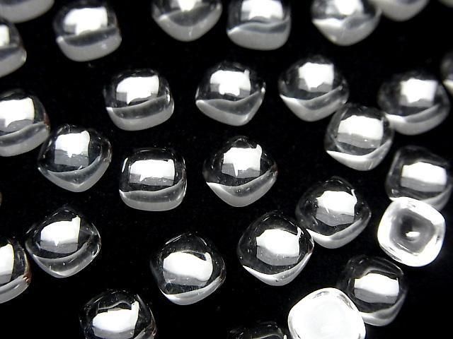 Hochwertiger weißer Topas AAA quadratischer Cabochon, 6x6mm, 5 Stück