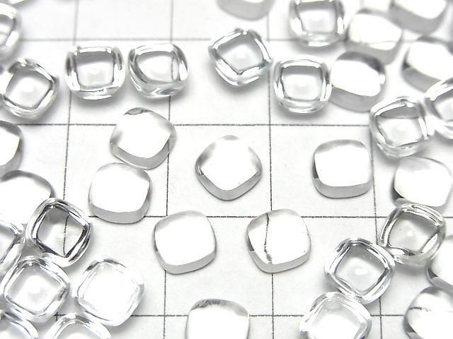Hochwertiger weißer Topas AAA quadratischer Cabochon, 6x6mm, 5 Stück