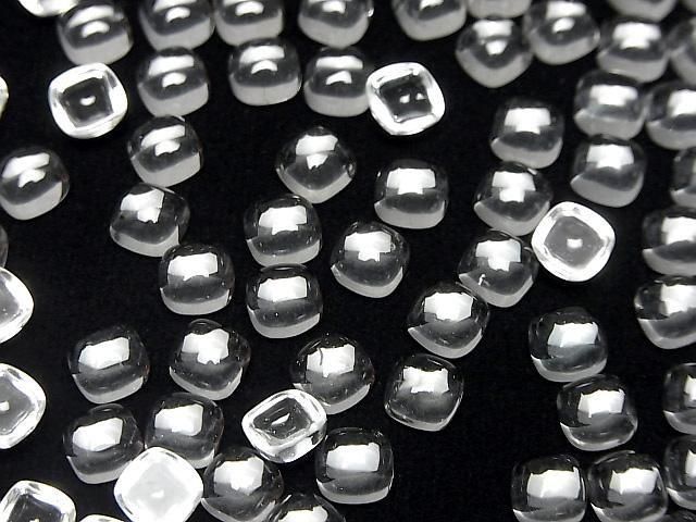 Hochwertiger weißer Topas AAA quadratischer Cabochon, 6x6mm, 5 Stück