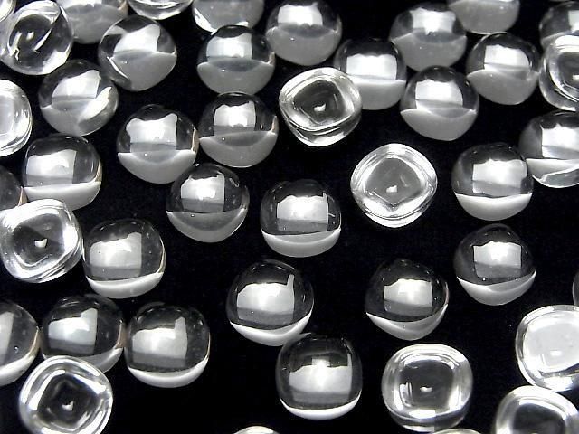 Hochwertiger weißer Topas AAA quadratischer Cabochon, 8x8mm, 2 Stück