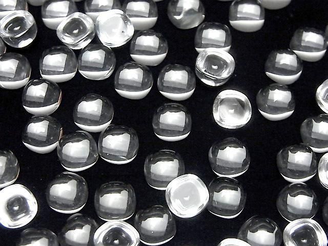 Hochwertiger weißer Topas AAA quadratischer Cabochon, 8x8mm, 2 Stück