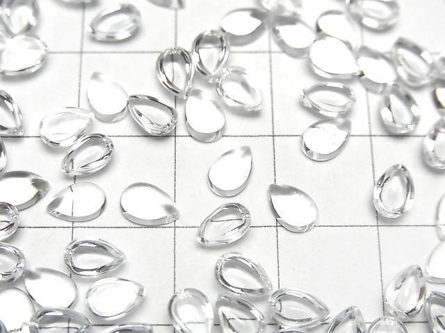 Hochwertiger weißer Topas AAA Birnenform Cabochon, 6x4mm, 5 Stück