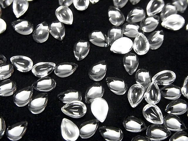 Hochwertiger weißer Topas AAA Birnenform Cabochon, 6x4mm, 5 Stück