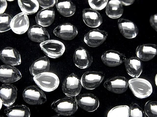 Hochwertiger weißer Topas AAA Tropfenform Cabochon 8x6mm 3 Stück