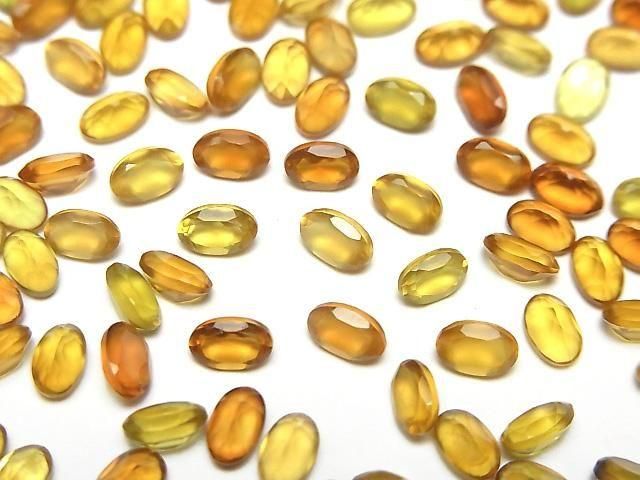 Hochwertiger honigfarbener Chalcedon AAA loser Stein oval facettiert 5x3mm 10 Stück