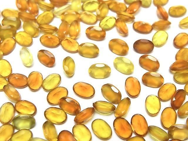 Hochwertiger honigfarbener Chalcedon AAA loser Stein oval facettiert 6x4mm 10 Stück