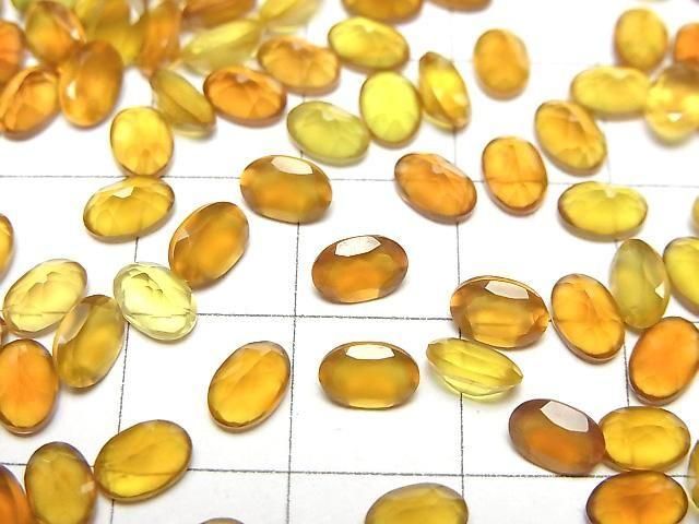 Hochwertiger honigfarbener Chalcedon AAA loser Stein oval facettiert 6x4mm 10 Stück
