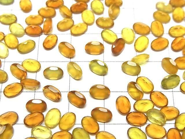 Hochwertiger honigfarbener Chalcedon AAA loser Stein oval facettiert 6x4mm 10 Stück