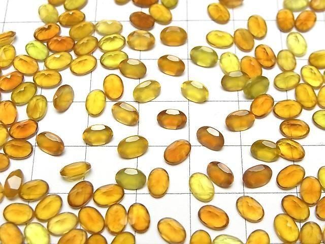 Hochwertiger honigfarbener Chalcedon AAA loser Stein oval facettiert 6x4mm 10 Stück