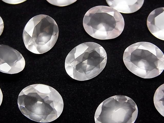 Hochwertiger Rosenquarz AAA loser Stein oval facettiert 12x10mm 2 Stück