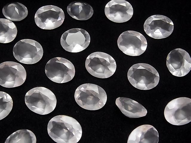 Hochwertiger Rosenquarz AAA loser Stein oval facettiert 12x10mm 2 Stück