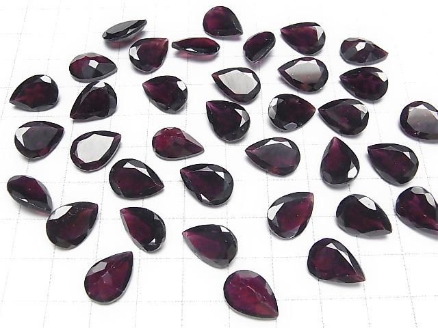 Hochwertiger Mozambique Granat AAA- Lose Steine Birnenform Facettiert 14x10mm 2Stk