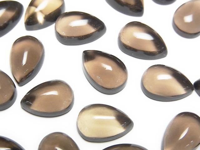 Hochwertiger Rauchquarz AAA Birnenform Cabochon 12x8mm 4Stk
