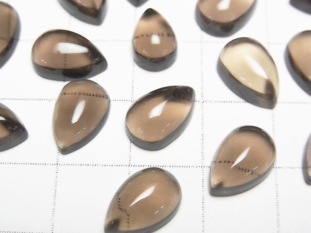 Hochwertiger Rauchquarz AAA Birnenform Cabochon 12x8mm 4Stk