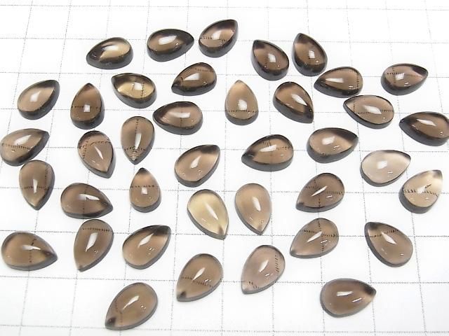 Hochwertiger Rauchquarz AAA Birnenform Cabochon 12x8mm 4Stk