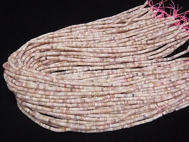 Rosa Opal AA Rondelle (Heishi) 3x3x2mm 1Strang Perlen (ca. 15Zoll/37cm)