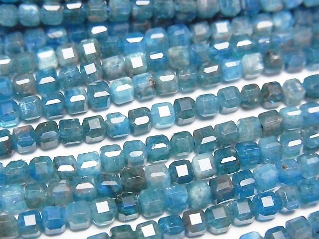 Hochwertig! Brasilianischer Apatit AA+ Würfelform 3x3x3mm 1Strang Perlen (ca. 15Zoll/37cm)