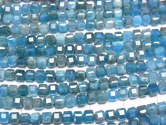 Hochwertig! Brasilianischer Apatit AA+ Würfelform 3x3x3mm 1Strang Perlen (ca. 15Zoll/37cm)