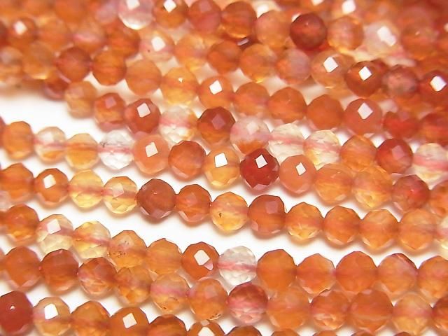 Hochwertig! Gemischte Karneol Facettiert Rund 3.5mm 1Strang Perlen (ca. 15Zoll/37cm)
