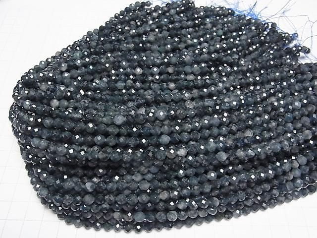 Hochwertig! Indigolith-Turmalin AA Facettiert Rund 5mm halbe oder 1Strang Perlen (ca. 15 Zoll/37 cm)