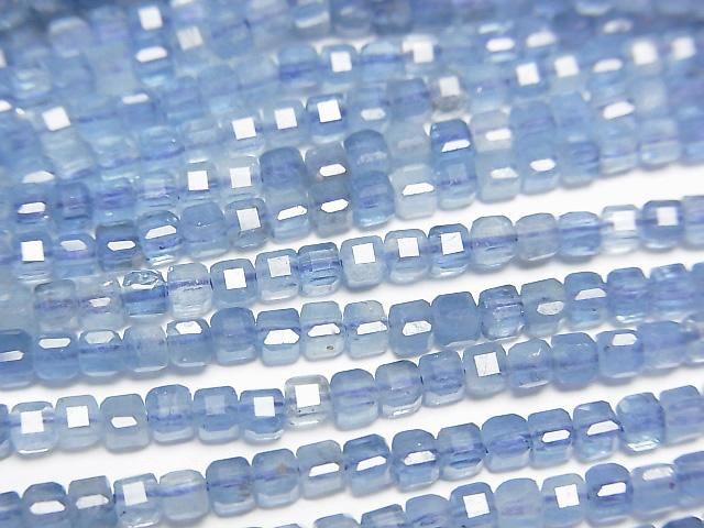 Hochwertig! Tiefblauer Aquamarin AA++ Würfelform 2x2x2mm 1Strang Perlen (ca. 15 Zoll/37 cm)