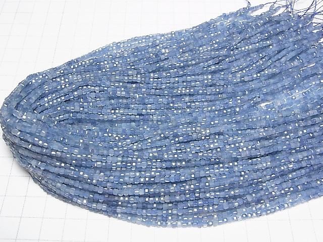 Hochwertig! Tiefblauer Aquamarin AA++ Würfelform 2x2x2mm 1Strang Perlen (ca. 15 Zoll/37 cm)