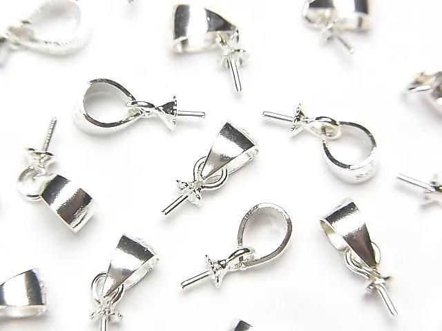 Silver 925 Screw Eye Flower Bail (4pcs) - No Coating