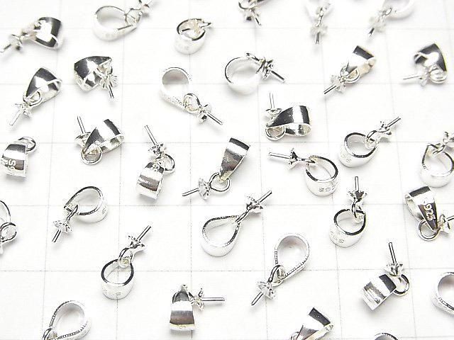 Silver 925 Screw Eye Flower Bail (4pcs) - No Coating