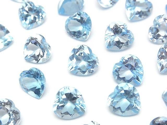 Hochwertiger himmelblauer Topas AAA lose Stein Herzschliff 10x10mm 1 Stück
