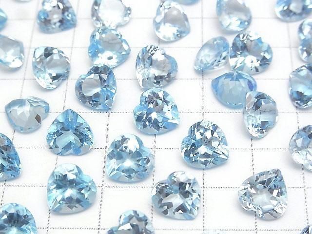 Hochwertiger himmelblauer Topas AAA lose Stein Herzschliff 10x10mm 1 Stück