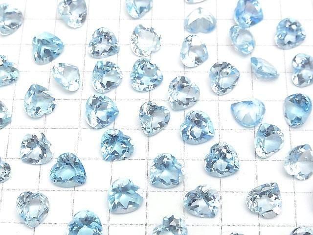 Hochwertiger himmelblauer Topas AAA lose Stein Herzschliff 10x10mm 1 Stück