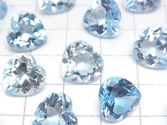 Hochwertiger himmelblauer Topas AAA lose Stein Herzschliff 12x12mm 1 Stück
