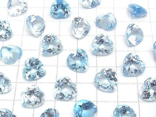 Hochwertiger himmelblauer Topas AAA lose Stein Herzschliff 12x12mm 1 Stück