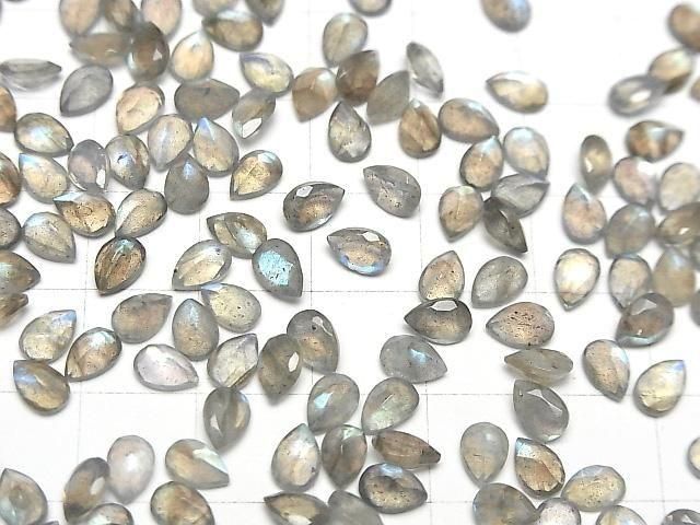 Hochwertiger Labradorit AA++ Birnenform Facettiert 6x4mm 10Stück