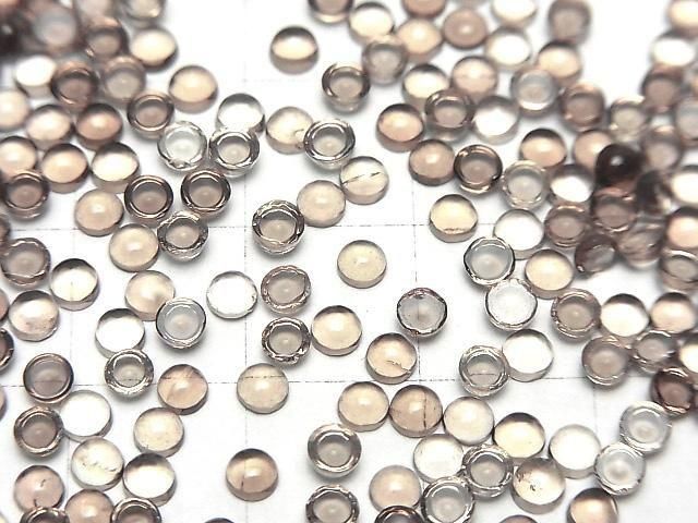 Hochwertiger rauchiger Quarz AAA Rund Cabochon 3x3mm 10Stück