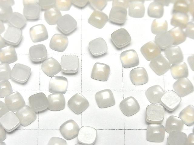 Weißer Mondstein AAA Quadrat Cabochon 4x4mm 10Stück