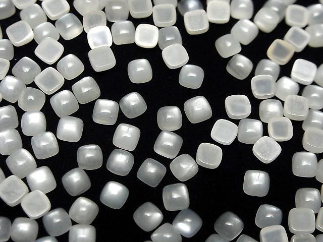Weißer Mondstein AAA Quadrat Cabochon 4x4mm 10Stück