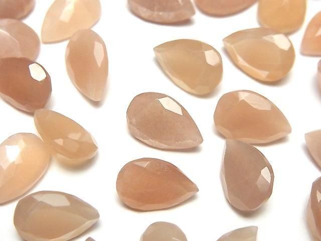 Hochwertiger Pfirsichmondstein AAA - Lose Steine Tropfenform Facettiert 12x8mm 3 Stück