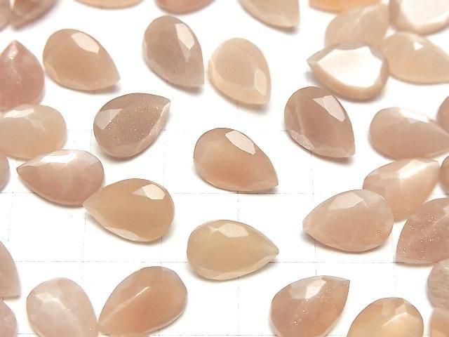 Hochwertiger Pfirsichmondstein AAA - Lose Steine Tropfenform Facettiert 12x8mm 3 Stück