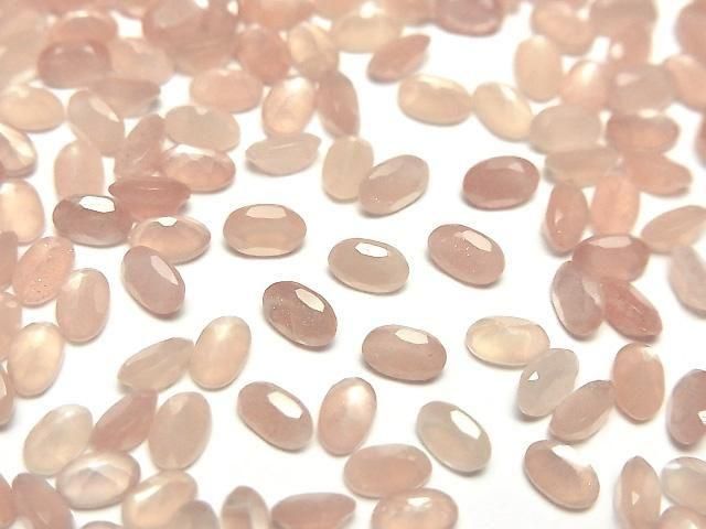 Hochwertiger Pfirsichmondstein AAA - Lose Steine Oval Facettiert 5x3mm 10 Stück