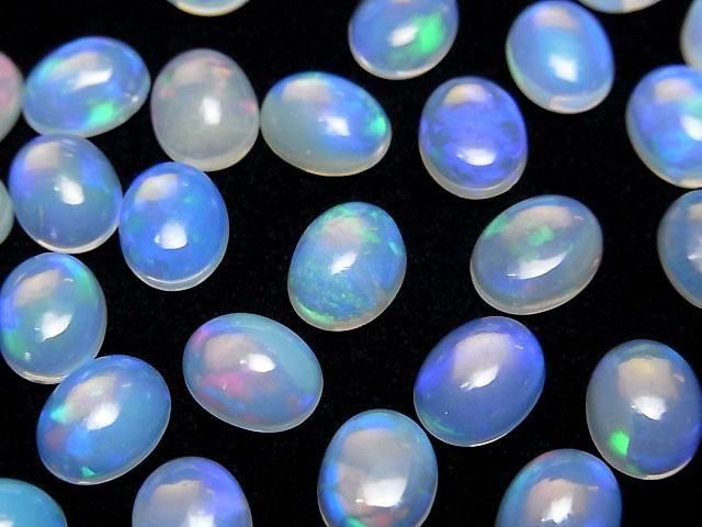 Hochwertiger Äthiopischer Wasseropal AAA- Oval Cabochon 9x7mm 3Stk