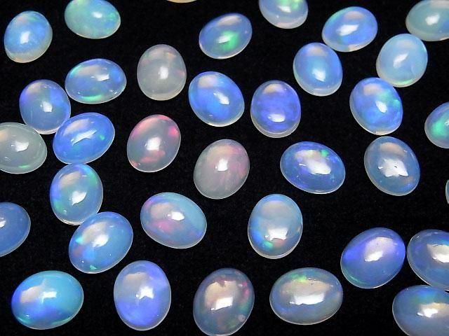 Hochwertiger Äthiopischer Wasseropal AAA- Oval Cabochon 9x7mm 3Stk