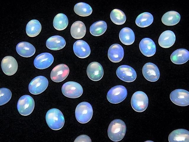 Hochwertiger Äthiopischer Wasseropal AAA- Oval Cabochon 9x7mm 3Stk