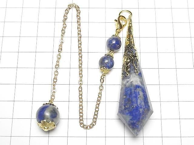 青金石 AA 能量墜 72x16x16mm 附金鏈 1個